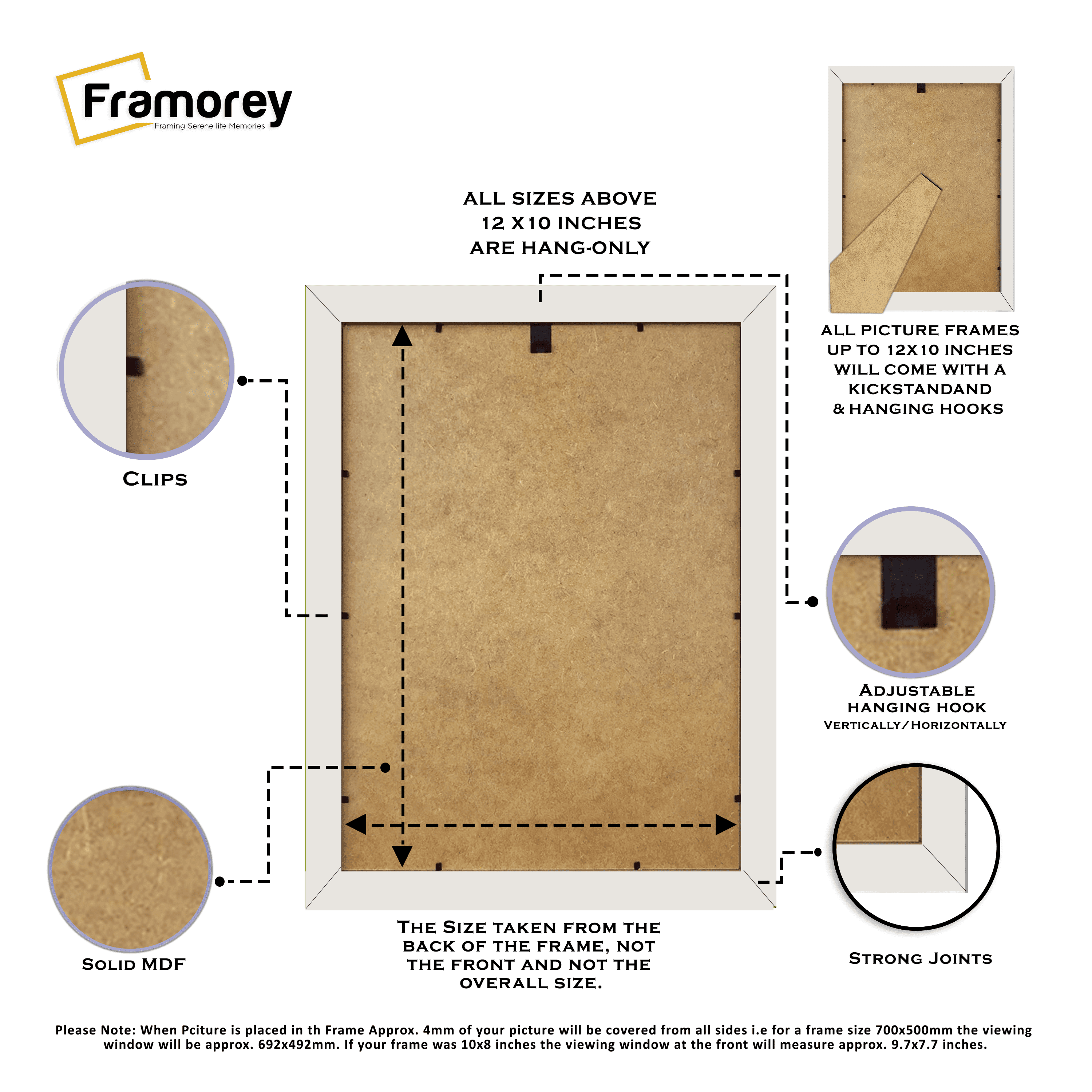White Picture Frame With Ivory Mount