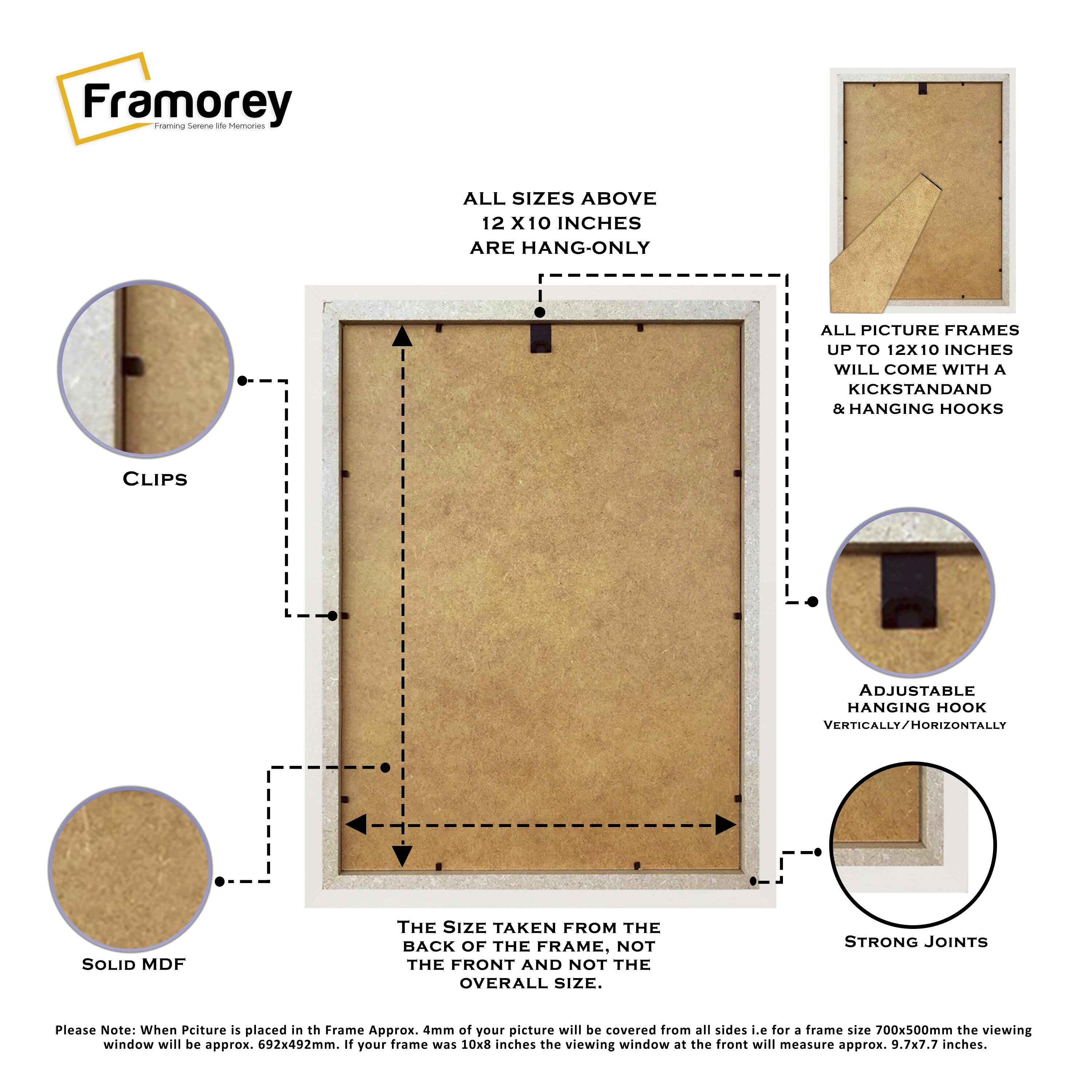 Step Style White Picture Frame Wall Art Poster Frame With White Mount