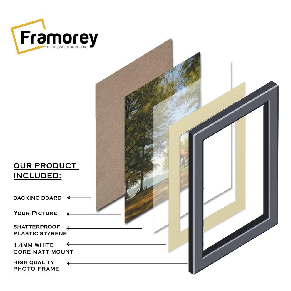 Swept Style White Picture Frame Wall Décor Photo Frame With Ivory Mount