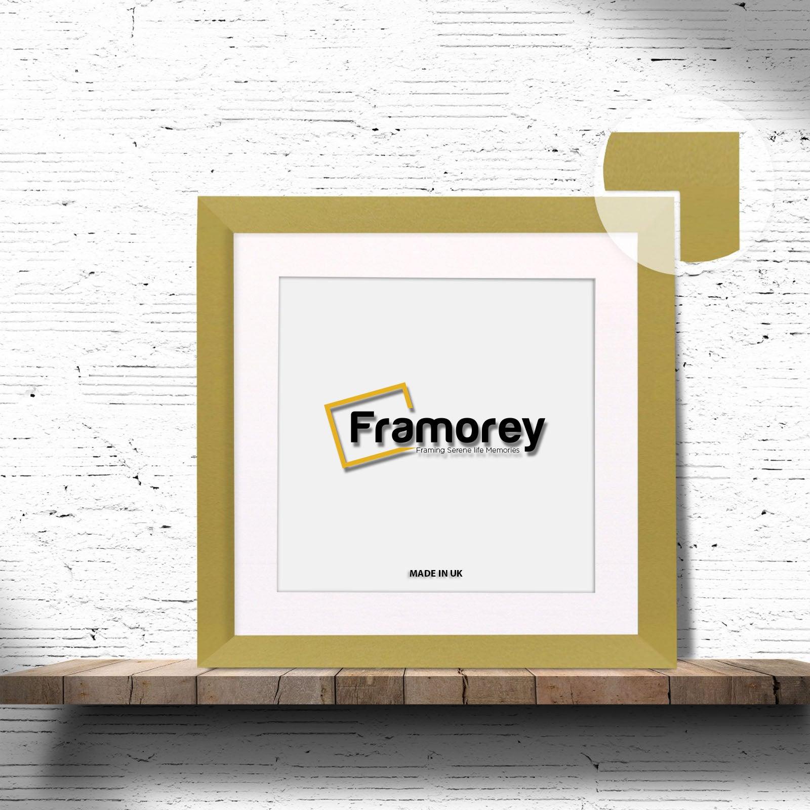  Square Size Gold Picture Frame With White Mount