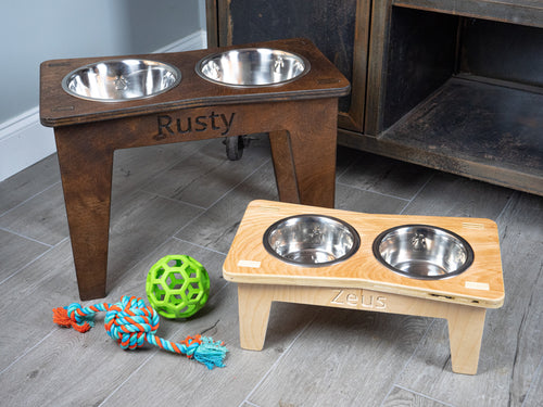 Wall Mounted Dog Bowl Stand - Bowls included – Woodland Steelworks