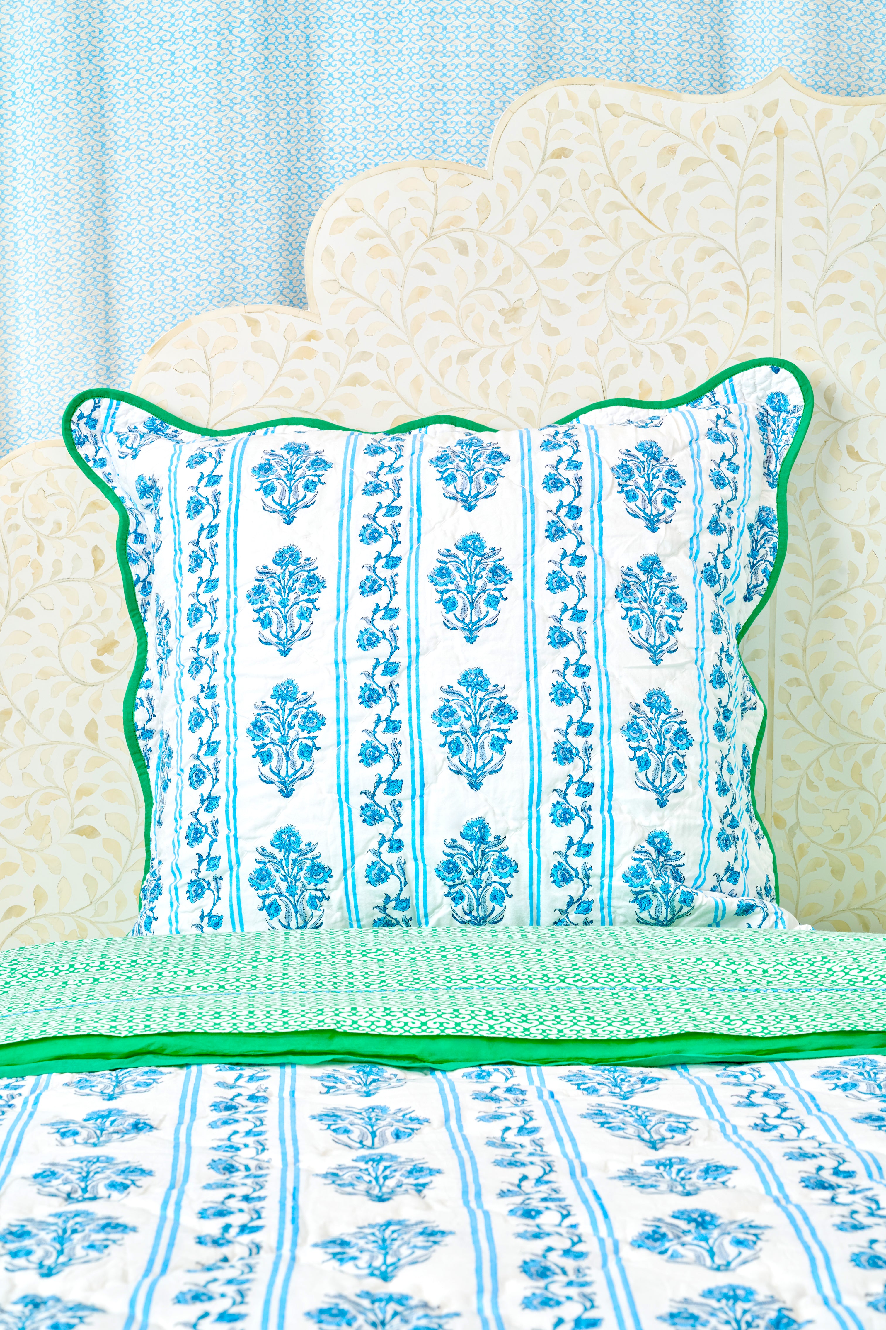 Lily Stripe Scalloped Euro Sham