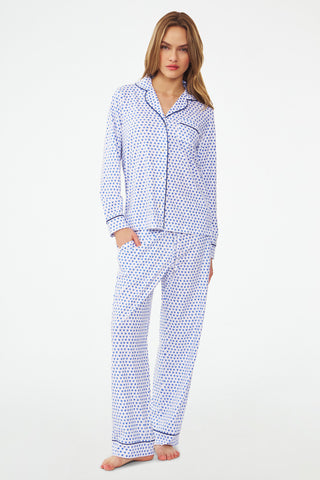 Hearts Long Sleeve Polo Pajamas