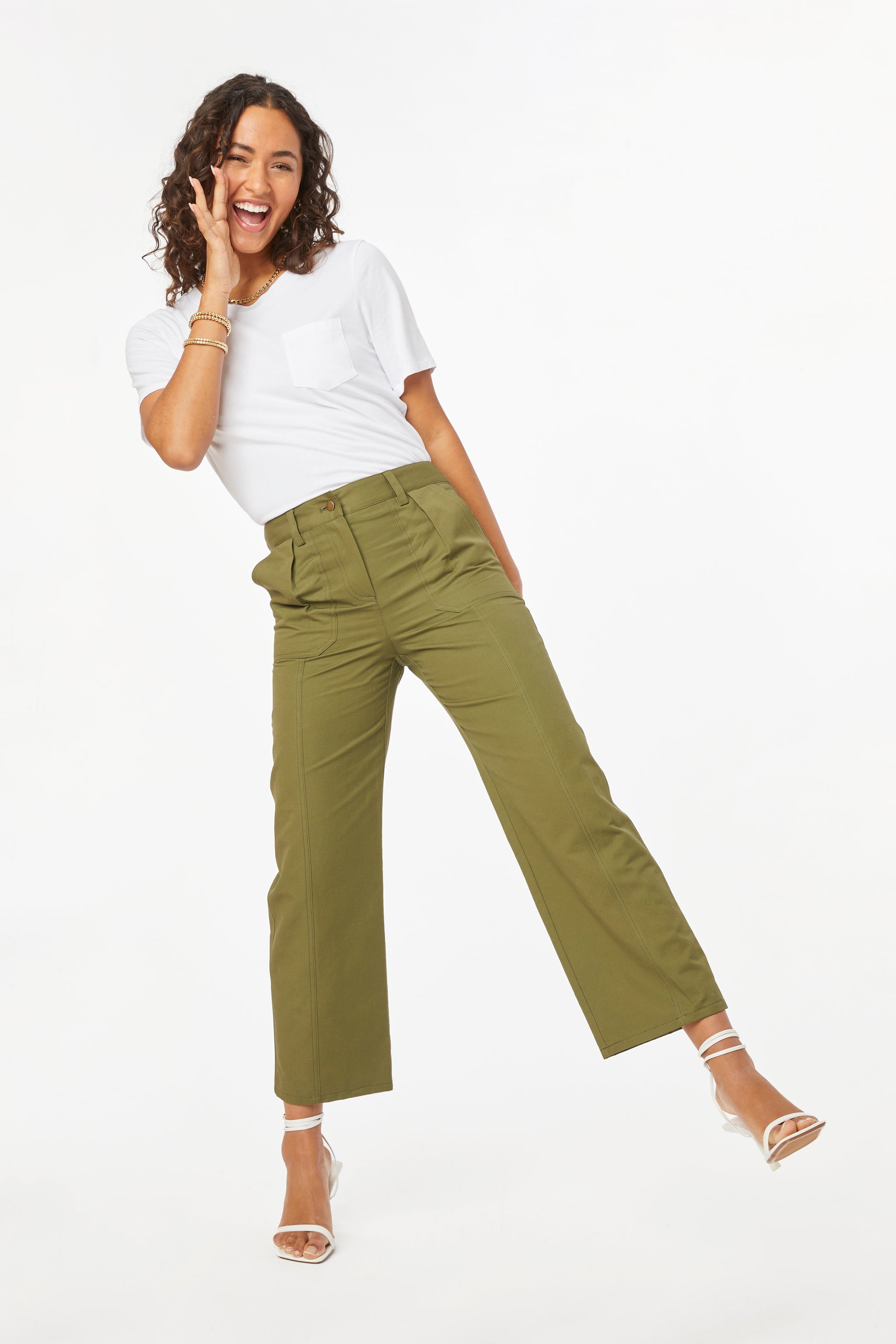 rotol 23ss olive twist truck pants-