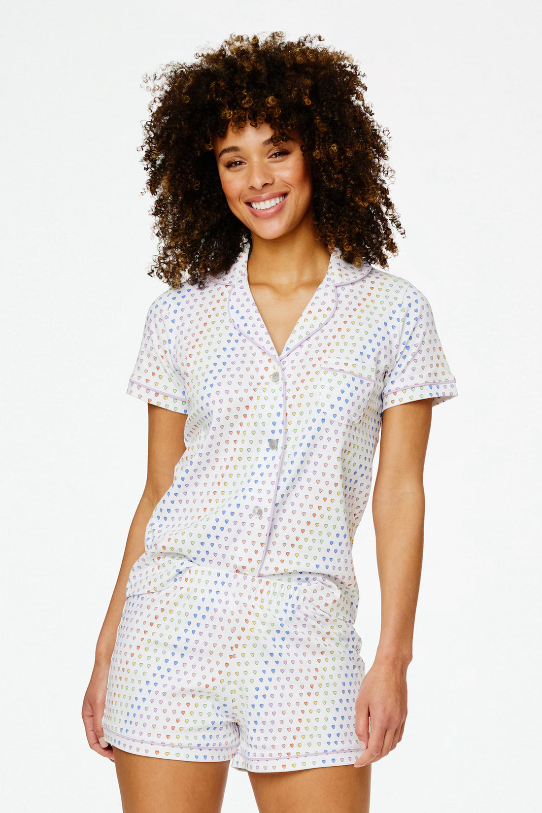 Disco Hearts Polo Pajamas | Roller Rabbit