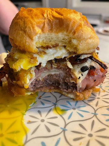 Wagyu Brunch Burger from 715 BBQ using Fellers Ranch Wagyu Ground Beef