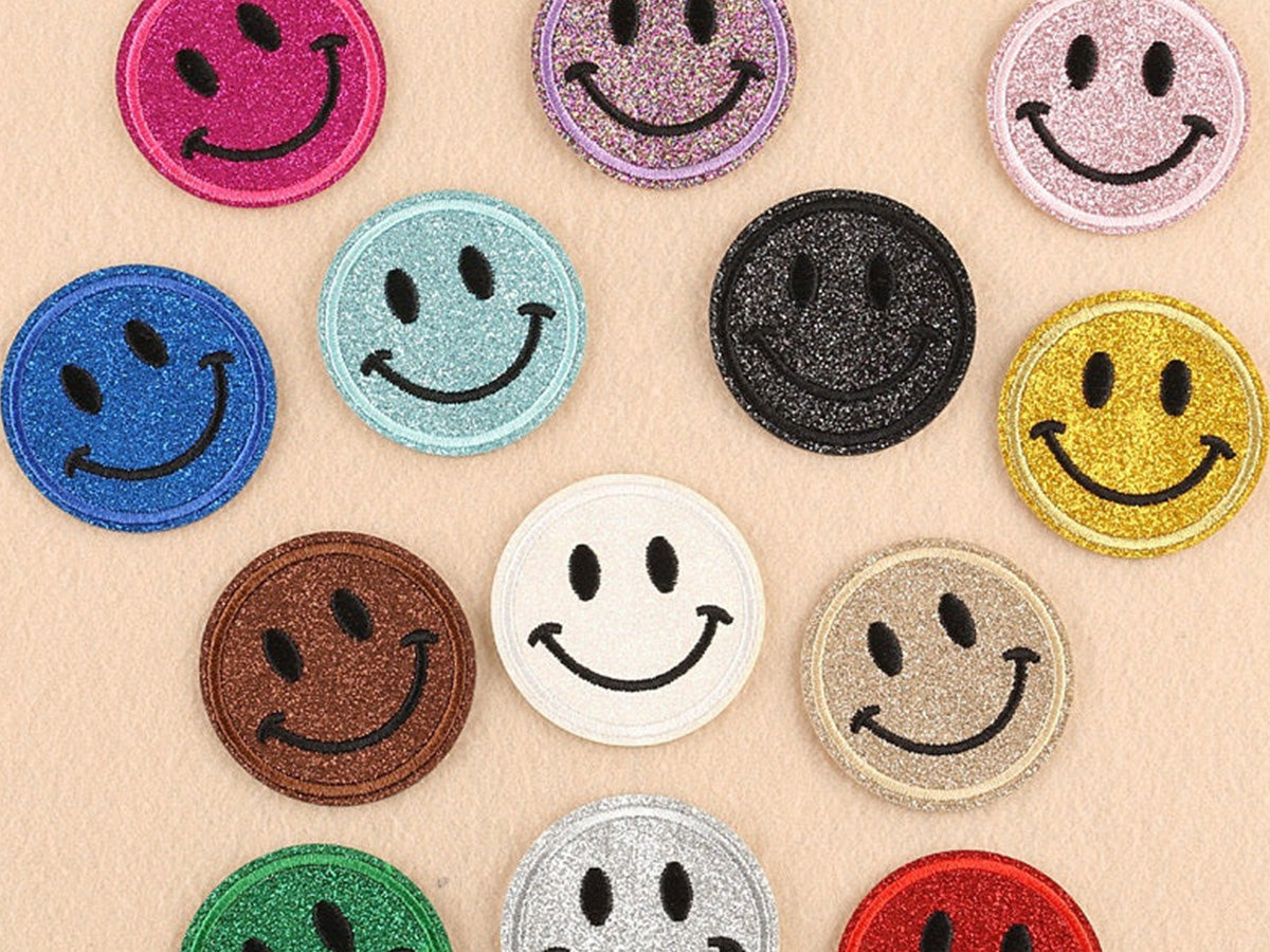 smiley emoji hat patches