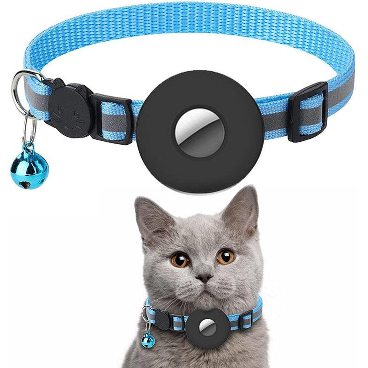 Airtag Pet Collar With Bell Reflective Adjustable Anti-lost Cat Dog Collar - Pets Supplies Store