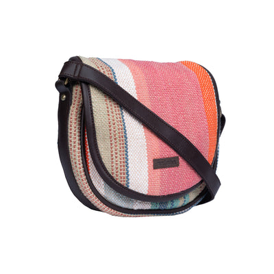 Peach Multi Colour stripes Conductor Bag