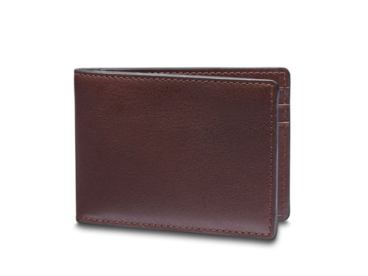 Bosca Croc Embossed Leather Small Bifold Wallet