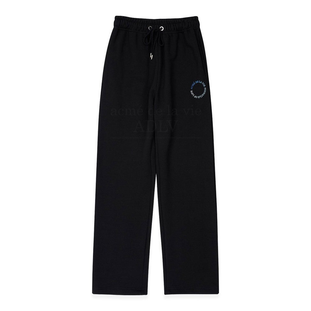  [ADLV] (LISA Random 1 Out of 5 Gifts) Laurel A Logo Emblem Boots  Cut Sweat Pants [Black]