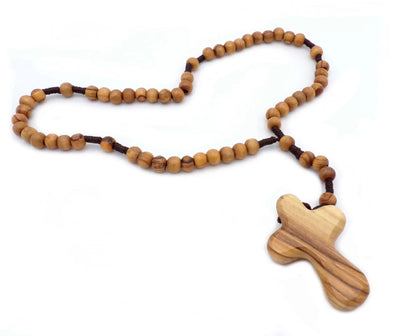 Olive wood Rosary from Bethlehem, Custom Own Name, Children Gifts, Confirmation, First Communion, Baptism for Boys, Girls. Prayer Beads Rosaries (Palm Cross without engraving)