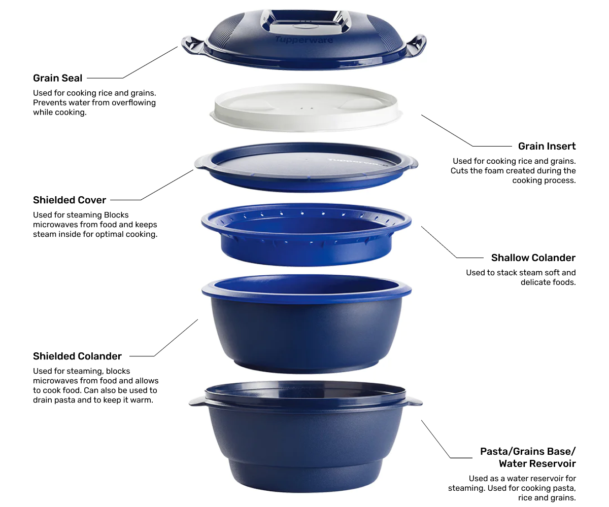 Tupperware Smart Multi-Cooker Microwave Steamer Cooker Cobalt Blue-New-SHIP  INCL