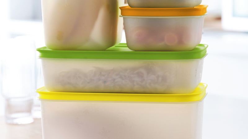 Tupperware Freezer Mates Plus Small Shallow 450ml Papaya Lid Container 