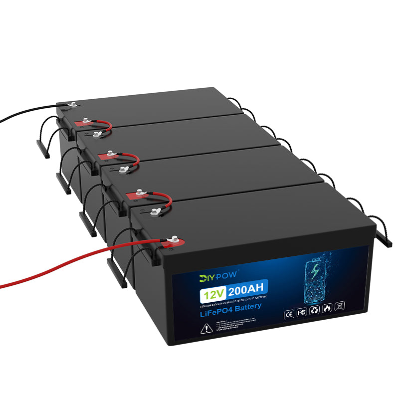 Diypow 48V 200AH Deep Cycle LiFePO4 Battery Pack - 4 Batteries