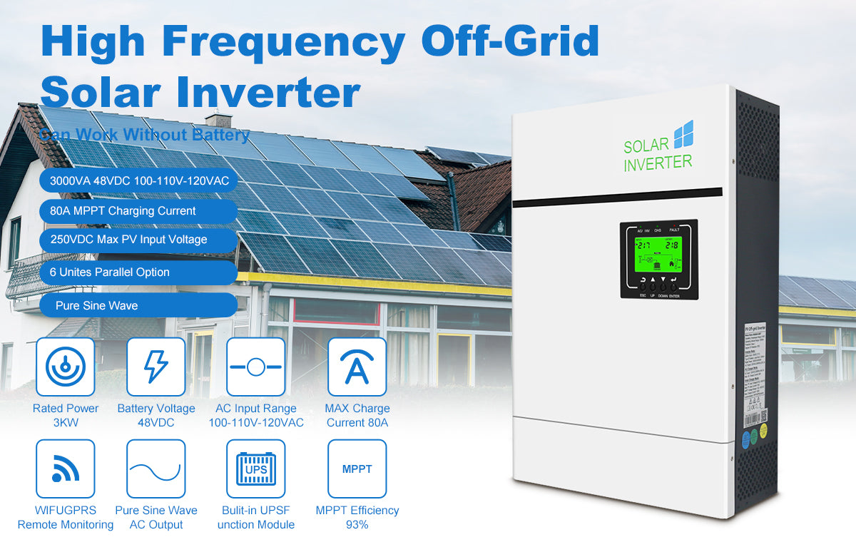 Diypow 3KW 110V SPF3000 48V MPPT Charging OFF-Grid Solar Inverter