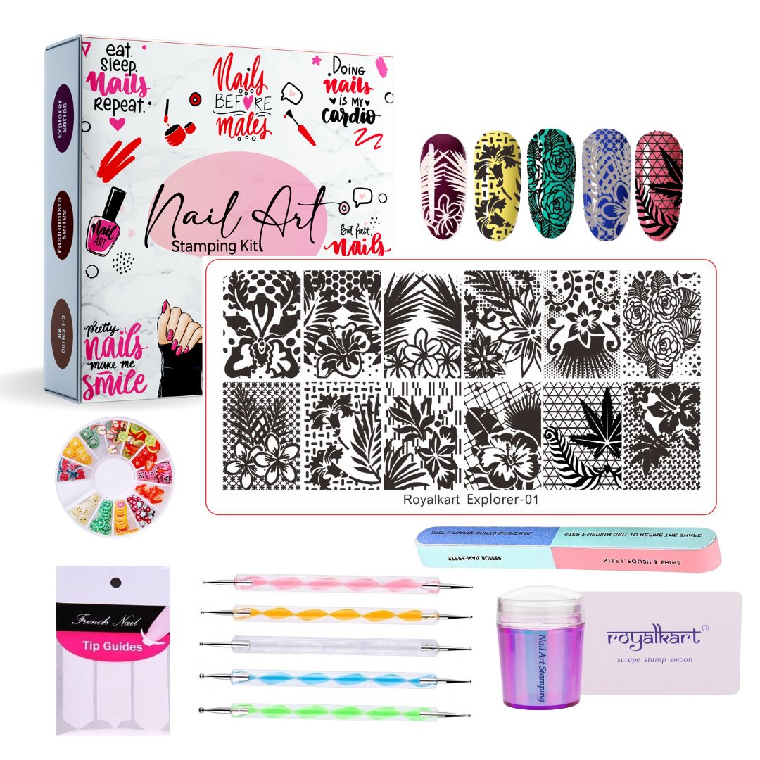 Amazon.com: 8 Pcs Nail Stamp Template Kit, with 1 Stamper 2 Clear Jelly  Silicone Nail Stamper for DIY Nail Decor Easy French Style Nail Art  Designs, Stencil Plates Set Manicure Supplies :
