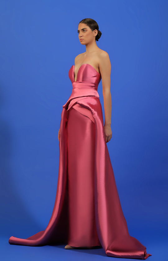 Pink Long Back Dress, KATRUS, SilkFred US