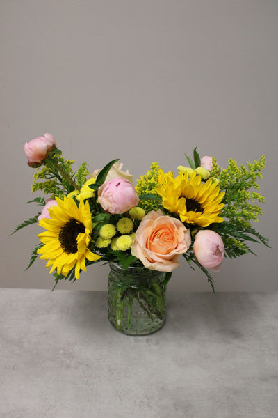 sunflower vase arrangement vancouver