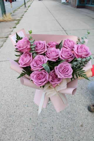 Surprise Purple Rose Bouquet Vancouver Flower Delivery