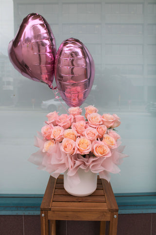 Pink Rose Arrangement with Balloon Vancouver
