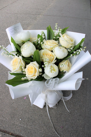 White and Green Designer's Bouquet Vancouver