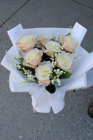 Tinted Aurora Pearl Rose Bouquet Vancouver