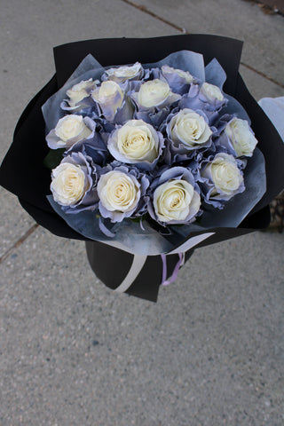 Tinted Dusty Grey Bouquet Vancouver Flower Delivery