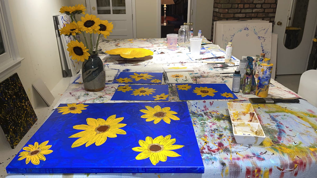 ©2022 Alicia R Peterson. Paint your sunflowers for peace. It doesn’t have to be perfect; it just needs to be filled with hope. I am an abstract artist, so I know it’s daunting to try to honor the beauty of the sunflower. Give it a try. Let me know how it goes. 