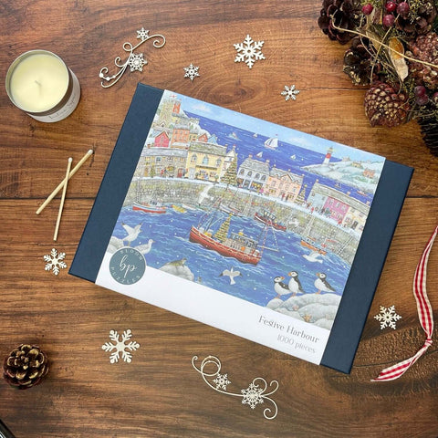 Bloom Puzzles - Mindful Creative Activities that make Perfect Christmas Gifts - Festive Harbour 1000 piece Jigsaw Puzzle