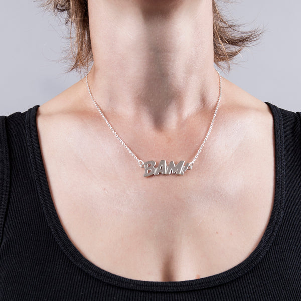 Edge Only BAM! Letters Necklace Sterling Silver