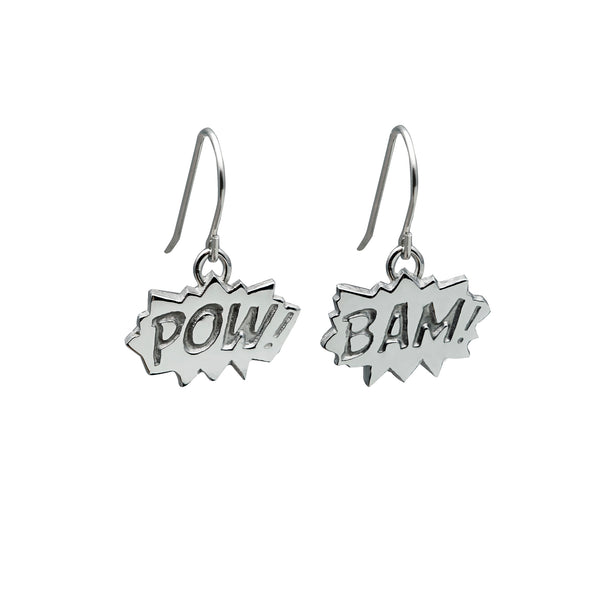 Edge Only POW! BAM! Drop Earrings Sterling Silver