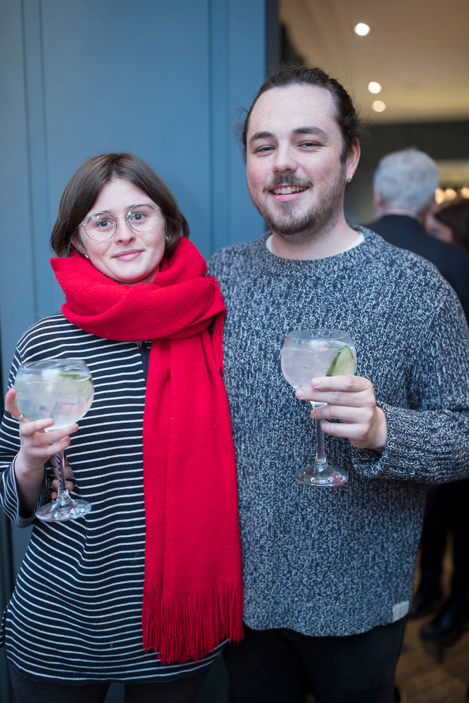 EOxLH Nichol Gray and Jordan McQuaid, Apollo print, at the launch of Edge Only x Leah Hewson