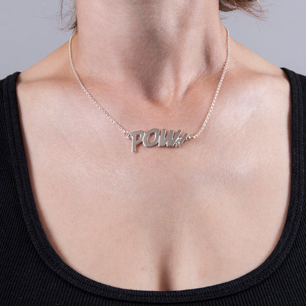 Edge Only POW! Letters Necklace Sterling Silver