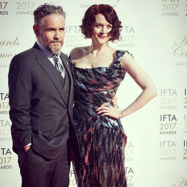That's red carpet style! The stellar Fergal McElherron at The IFTA Awards with Simone Kirby. Fergal wearing Edge Only’s Rugged Lapel Pin and Simone rocking our 3D Pointed Lightning Bolt Earrings, Pointed Lightning Bolt Lapel Pin, Wedge Ring and Parallel Ring.