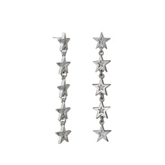 Silver Megastar Five Star Drop Earrings by Edge Only