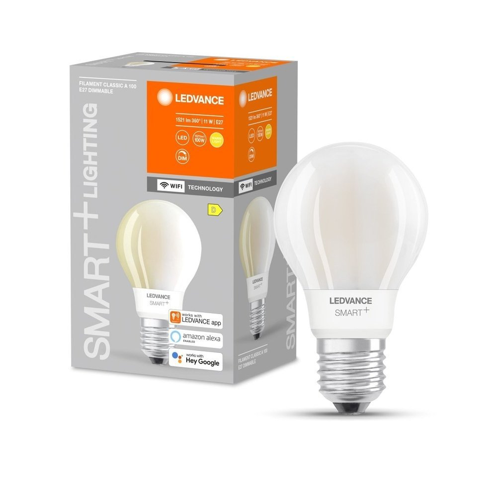 Chytrá stmívatelná LED WiFi žárovka E27 11 W FILAMENT, teplá bílá