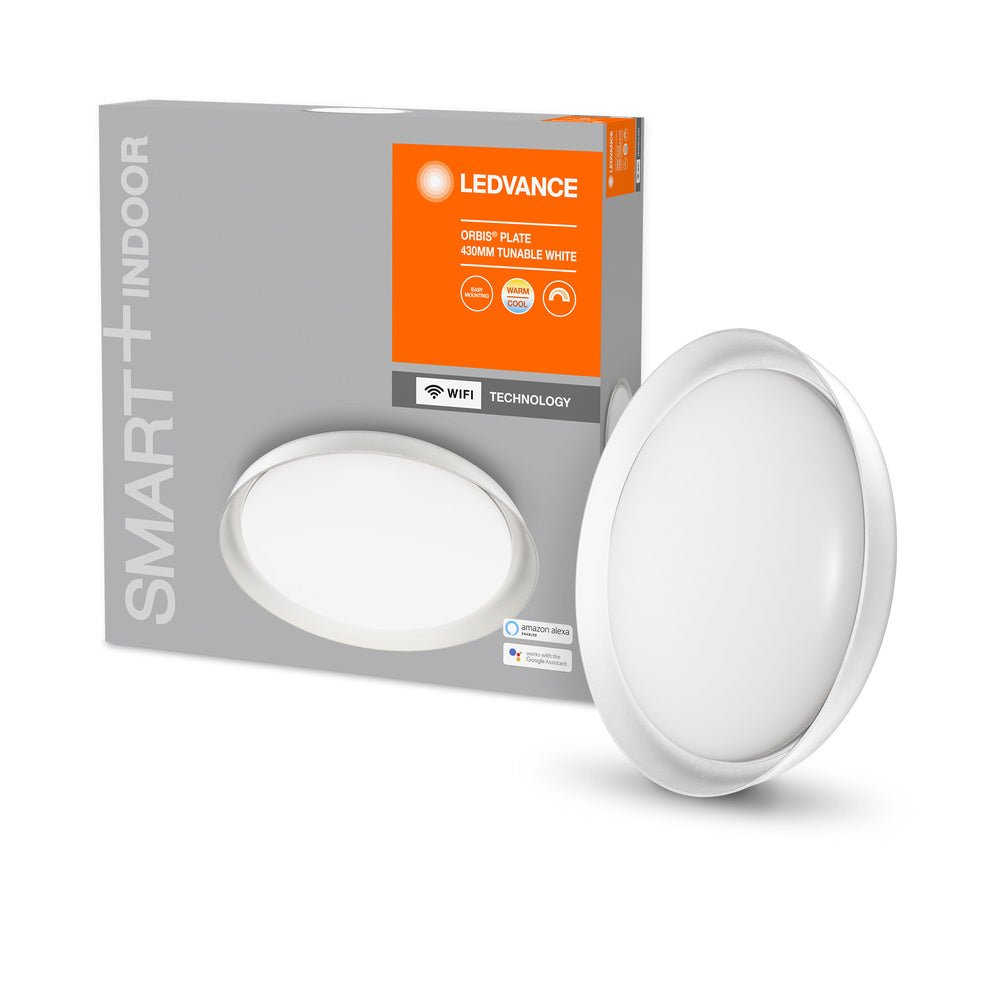 Chytré stmívatelné WiFi LED stropní světlo PLATE 430, bílé