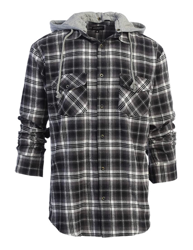 Men's L.A Logo Flannel Shirt Black Checkered Light Weight with