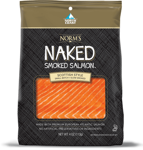 norms smoked salmon scottish style on white background