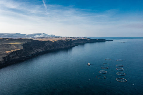 Scottish salmon farm off the Isle of Skye coast