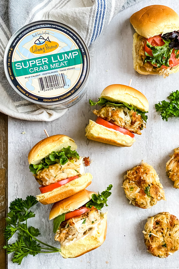 super lump crab meat and crab BLT sliders