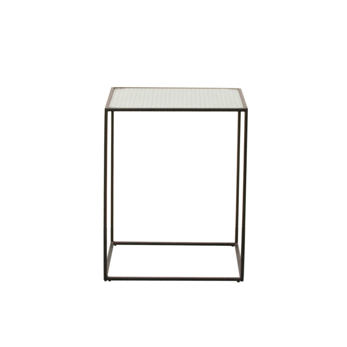geleider Niet doen silhouet Glazen Bijzettafel - Annaliz - Glas/Zwart Metaal - 40×40×50cm — Furnified