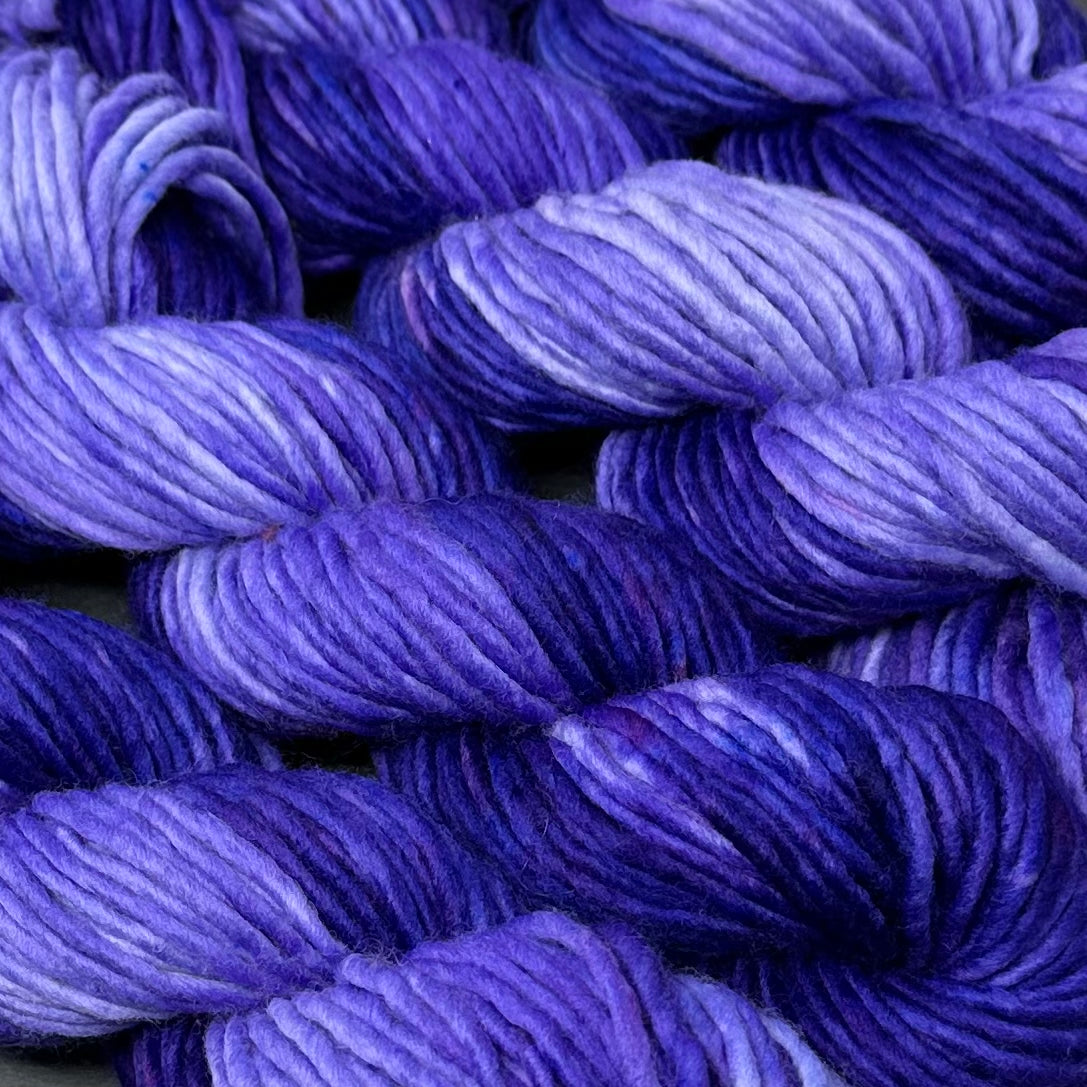 Purple Crocus - Hand Dyed Super Bulky 100% Sari Silk Yarn for