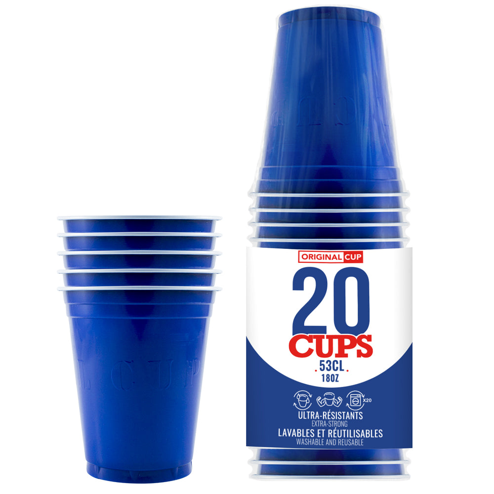 Gobelets Beer Pong x20 - Bleu - 50cl - Jour de Fête - Gobelets Plastique -  Tasses et Gobelets