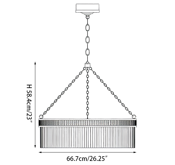 Menier Large Glass Ring Chandelier