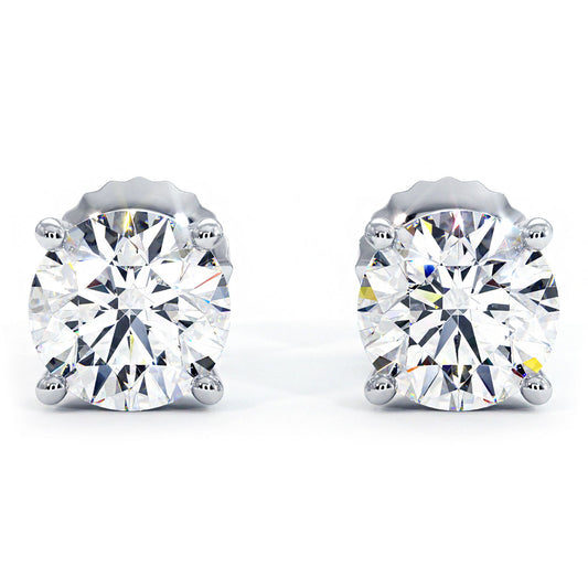 Buy Three Prong Martini Style Moissanite Stud Earrings, 1.56 CT Round  Colorless Moissanite Wedding Earrings, Moissanite Diamond Studs, 14K Gold  Earrings at Amazon.in