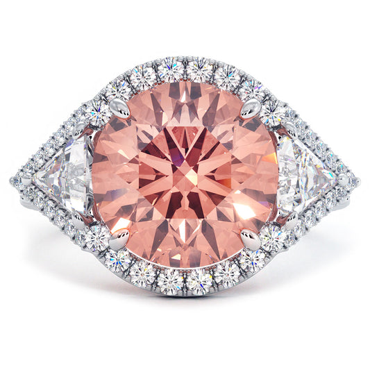 1 Carat Pink Diamond Emerald Cut Halo Ring for Women With IGI Lab Diamond -  Etsy