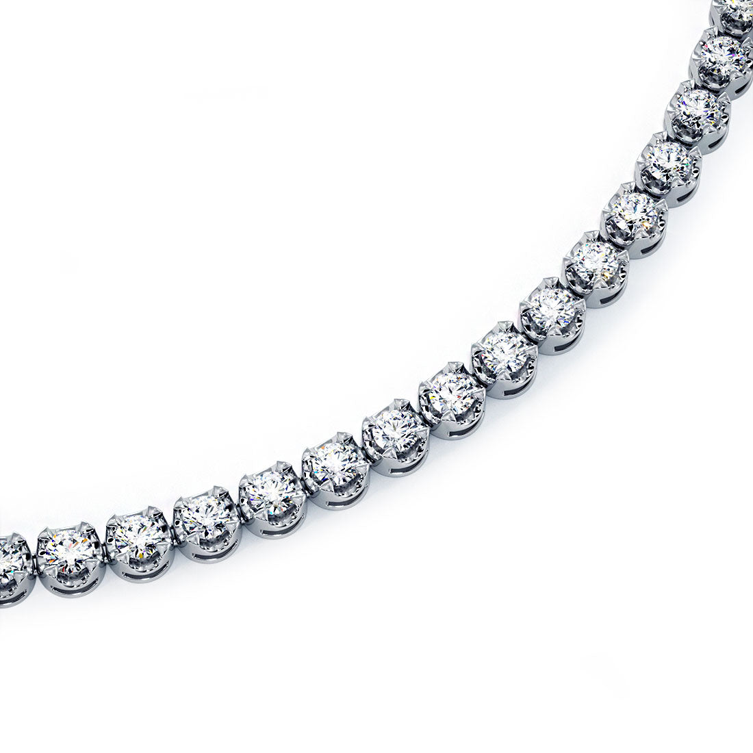 Gorgeous Natural Diamond Tennis Necklace in 14Kt White Gold - Ruby Lane