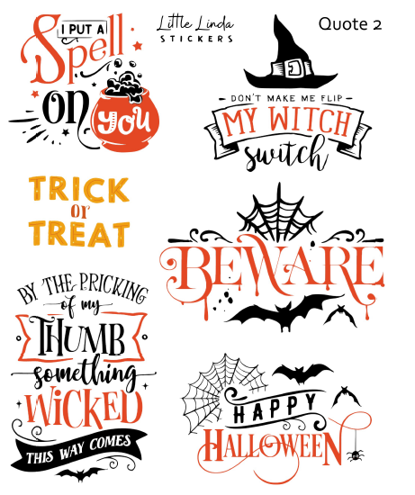 Halloween sticker bundle. Halloween quote stickers printable By LaBelezoka